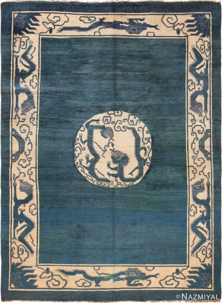 ANTIQUE MONGOLIAN DRAGON DESIGN RUG